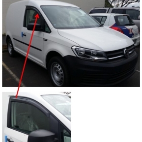 Vindavviser VW CADDY, '05-'20 / TOURAN '16-'19 SMOKE (390 175)