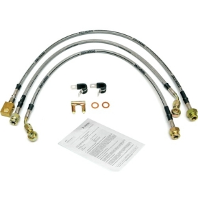 Brake hose kit, stainless steel, w/TÜV, Jeep CJ, 1979-86
