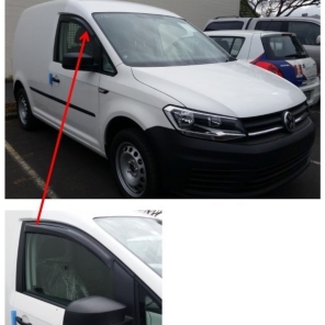 Vindavviser VW CADDY, '05-'20 / TOURAN '16-'19 SMOKE (390 175)