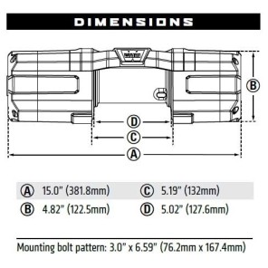 AXON 45 POWERSPORT WINCH, steel rope, 2041kg,15m Wire.
