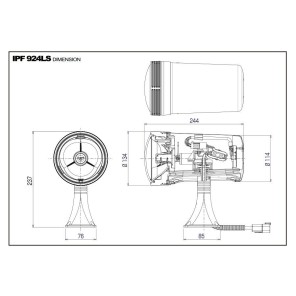 924 LED søkelys, 28W/12-24VDC/2400lm/200.000cd/6.500k m/kontroll